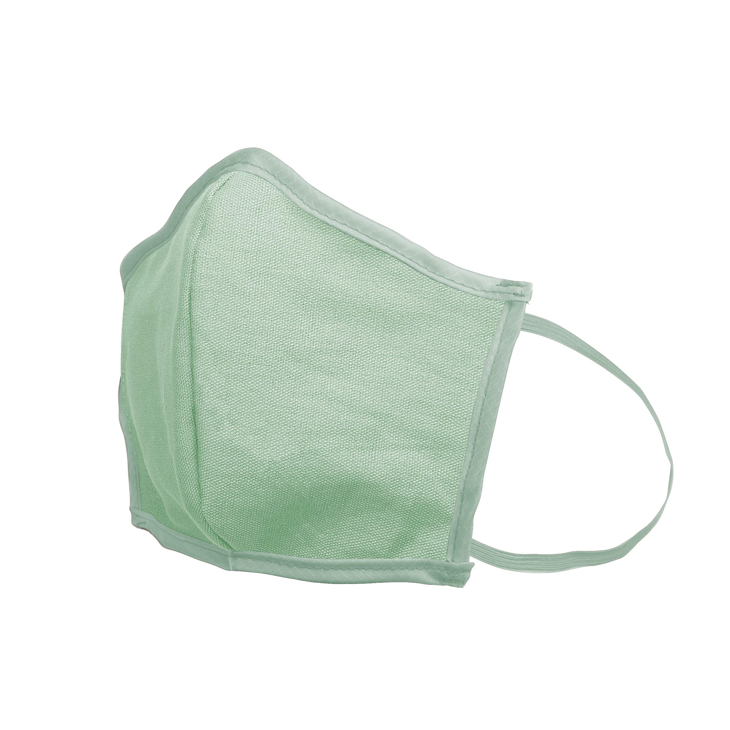 Fold Flat Canvas Cloth Reusable Washable Safety Face Mask with Elastic Strap (Mint, 3-Pack)