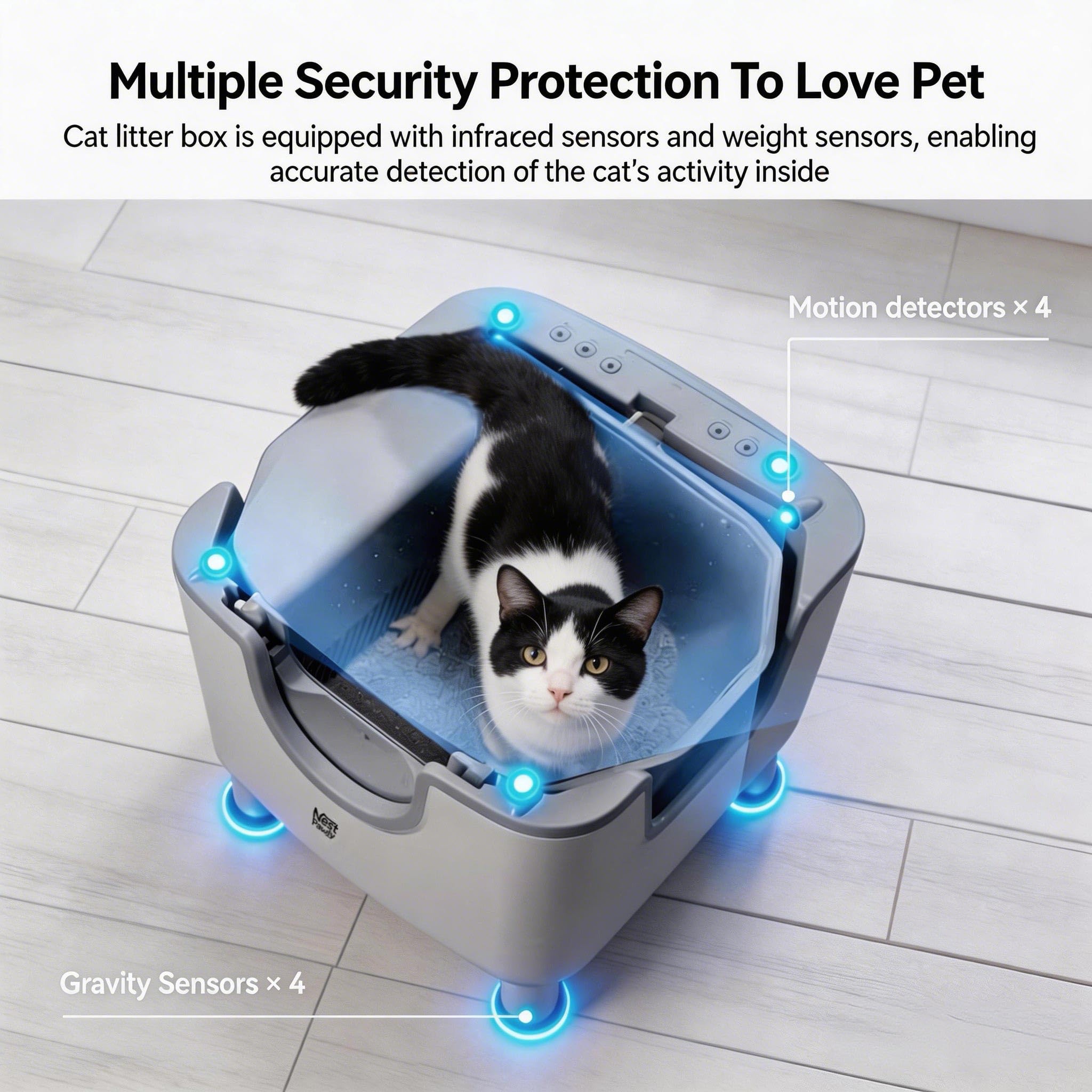 NestPawly M07 Self-Cleaning Litter Box - Open-Top Automatic Cat Litter Box with Odor Control, Safety Features, and Easy Maintenance - image 2