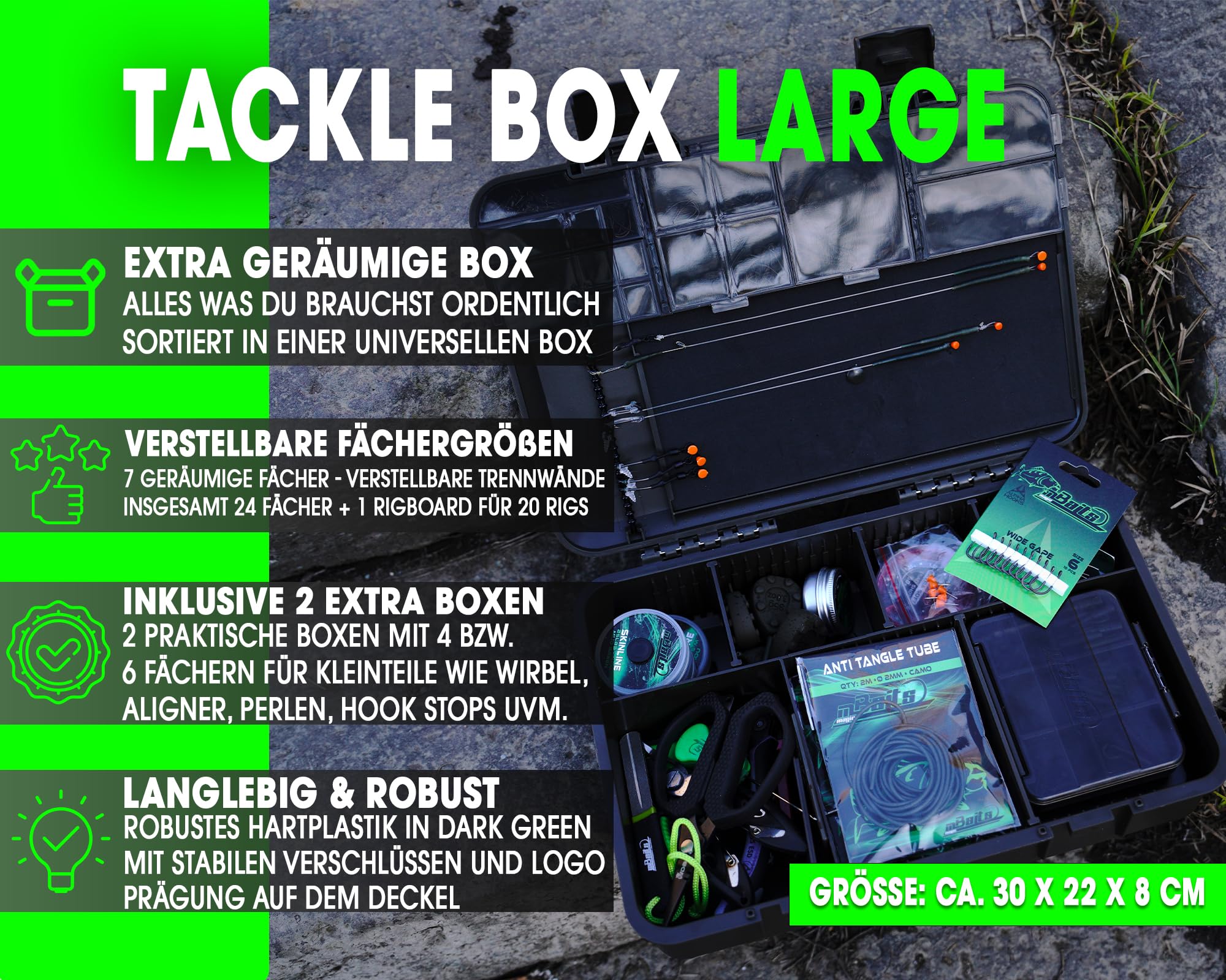 Magic Baits Tackle Box Large System Carp Tackle Box Karpfen Rig Box Carptackle Safe Angelbox