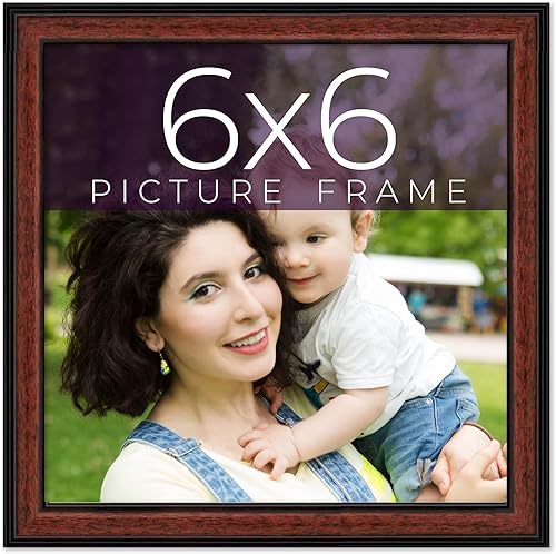 Marco ejecutivo marrón ejecutivo redondo de madera maciza con acabado de caoba  Ancho de moldeo de 1.25 pulgadas  Marco Seeley completo con