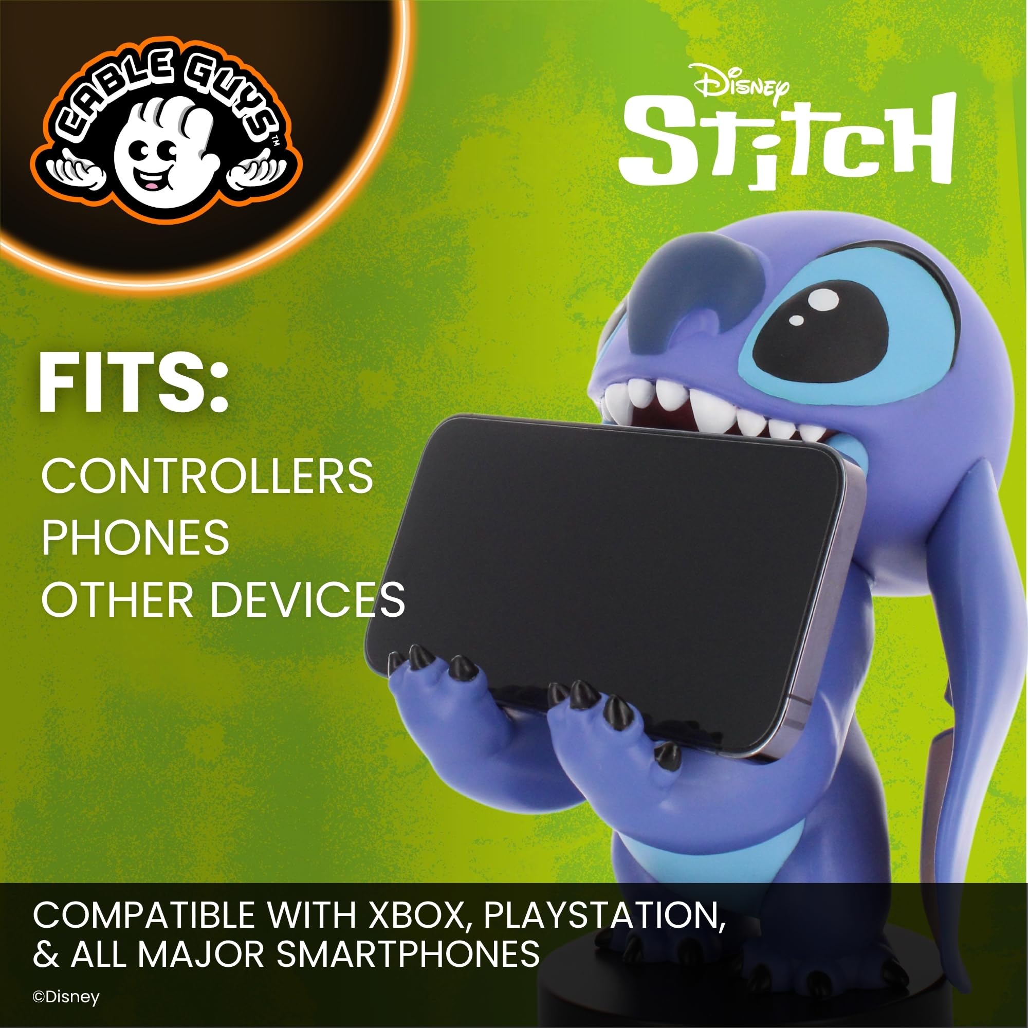 Cableguys Smiley Stitch Controller Halter & Handy Ständer - Gaming Zubehör für Zimmer und Schreibtisch-Setup, Ständer Kompatibel mit Xbox-, PlayStation- & den meisten Standard-Controllern