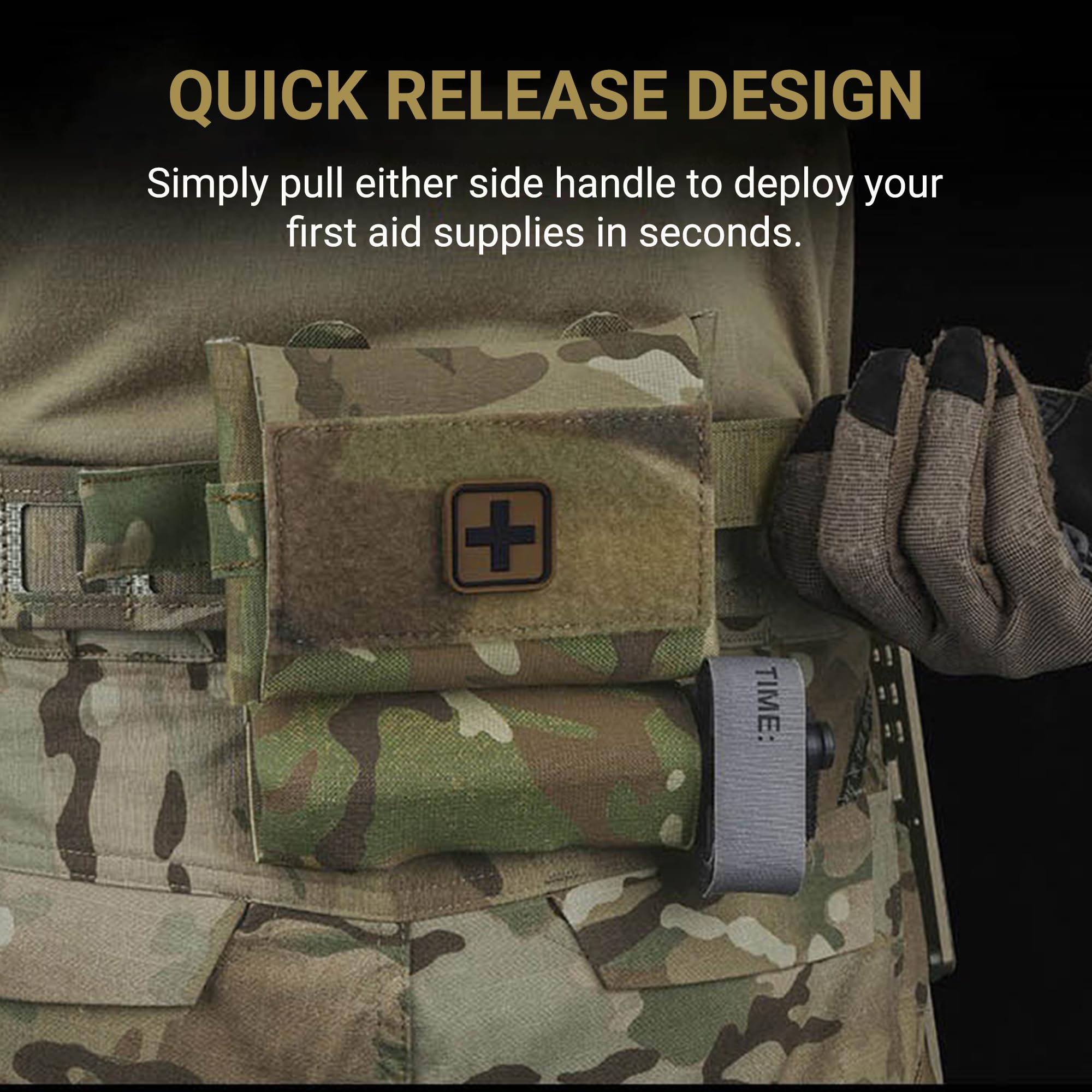 UniPro BP-80-A - Bolsa pequeña para botiquín de primeros auxilios MC, 5.5 x 3.9 x 0.8 pulgadas, compatible con Molle, ligera y portátil, bolsa IFAK para emergencias