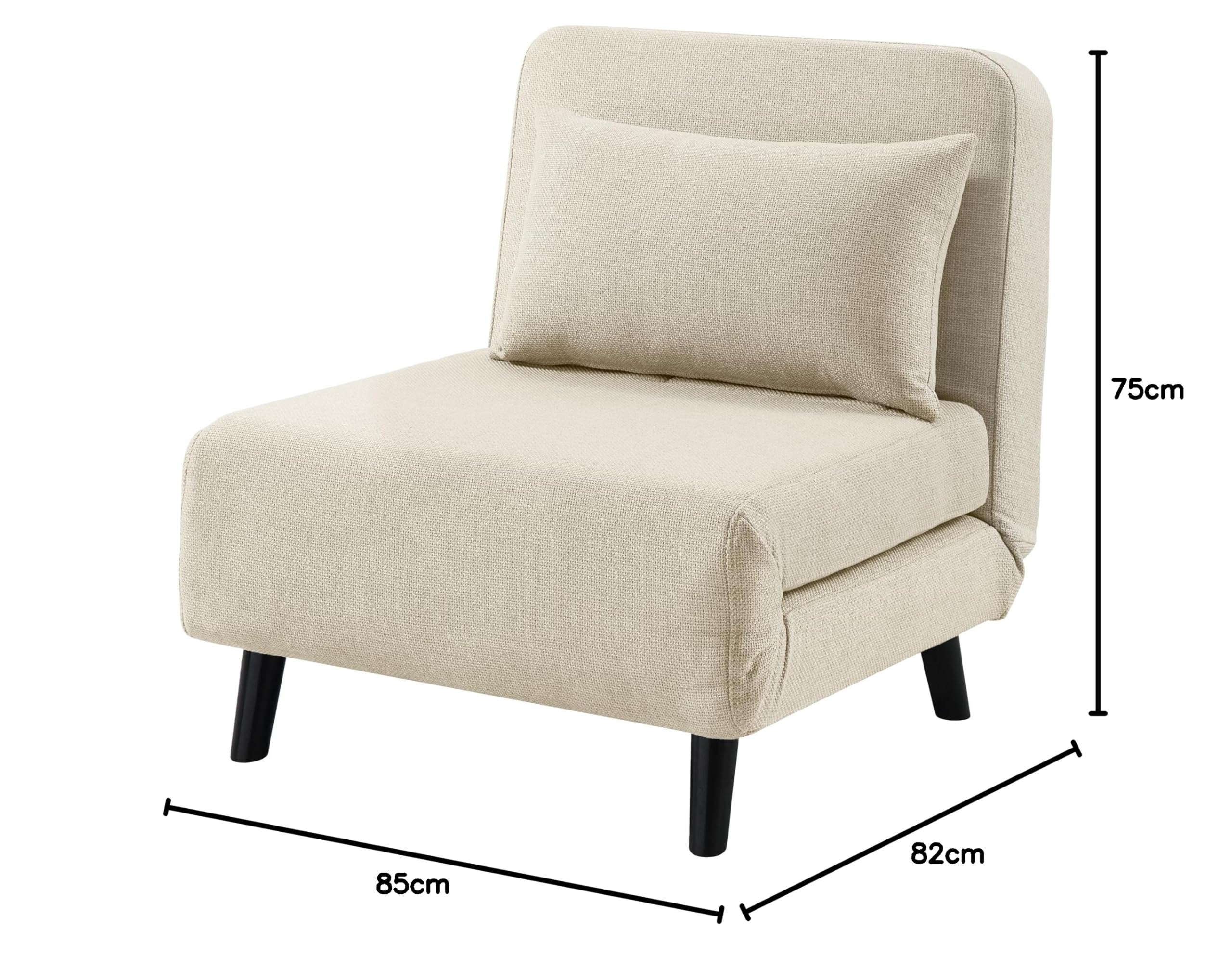 Atlantic Home Collection Sessel Robby inkl. Schlaffunktion (Liegefläche ca. 190 x 75 cm), Creme