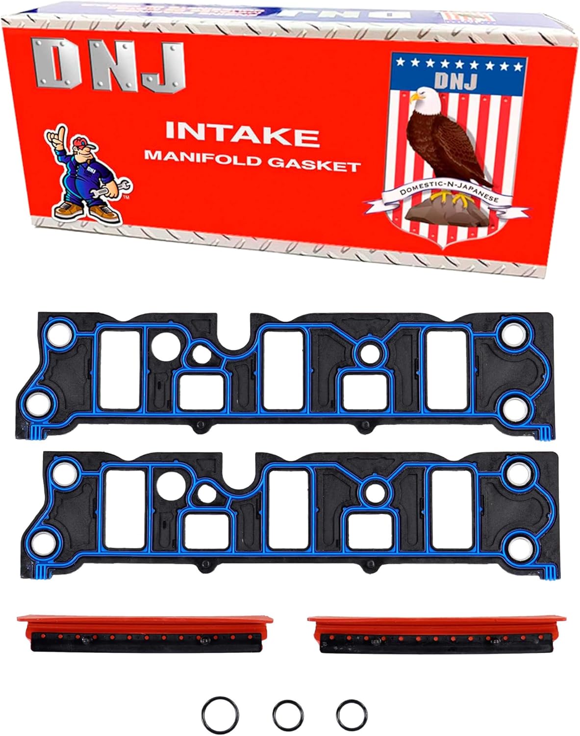 DNJ IG3144 Intake Manifold Gasket Set for 1997-2009 Buick, Chevrolet, Oldsmobile, Pontiac 88, Bonneville, Camaro 3.8L V6 12V OHV 3800cc
