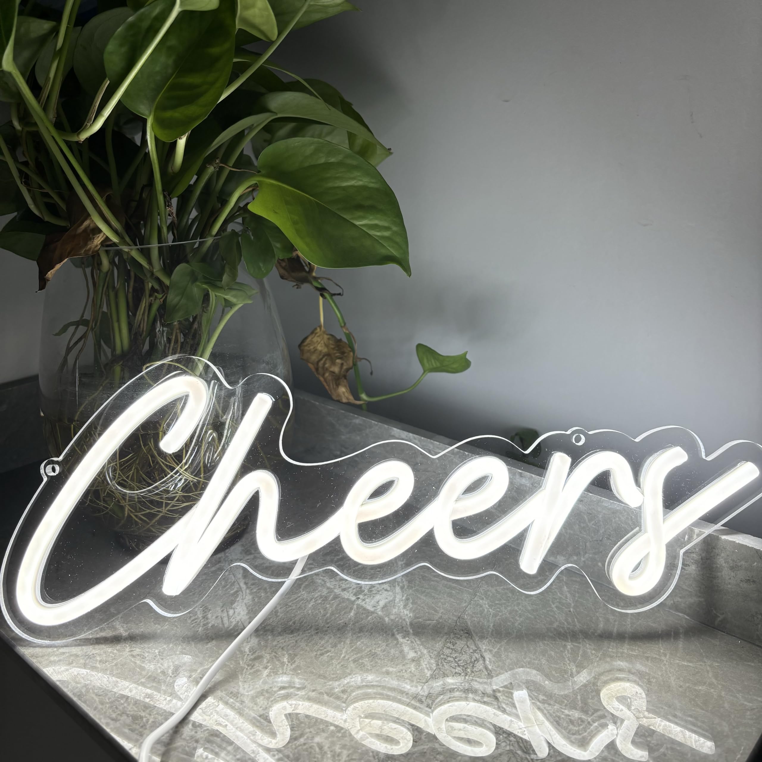 Cheers - Targa al neon personalizzata, decorazione da parete, lampada a LED per la casa, decorazione della stanza, regali personalizzati per lui