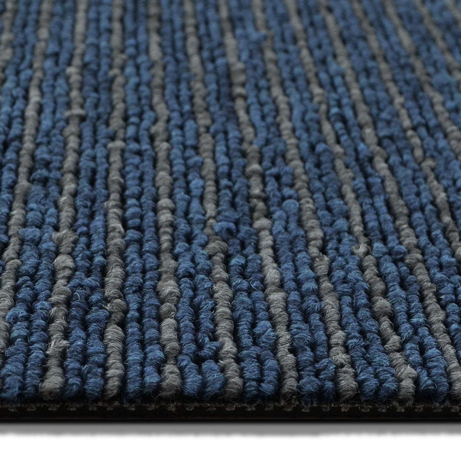 casa pura Dalle Moquette Sol - Revêtement Intérieur | Dalles de Moquette Acoustique | Pour Bureau & Maison | Tapis 50x50cm | Bleu-Gris / 24 Pièces - 6m²
