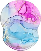 Vista 1 de Alfombrilla para mouse con soporte de muñeca, almohadilla antideslizante para mouse para oficina, computadora, laptop y Mac, cómoda y ligera