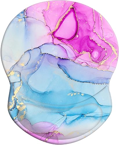 Alfombrilla para mouse con soporte de muñeca, almohadilla antideslizante para mouse para oficina, computadora, laptop y Mac, cómoda y ligera