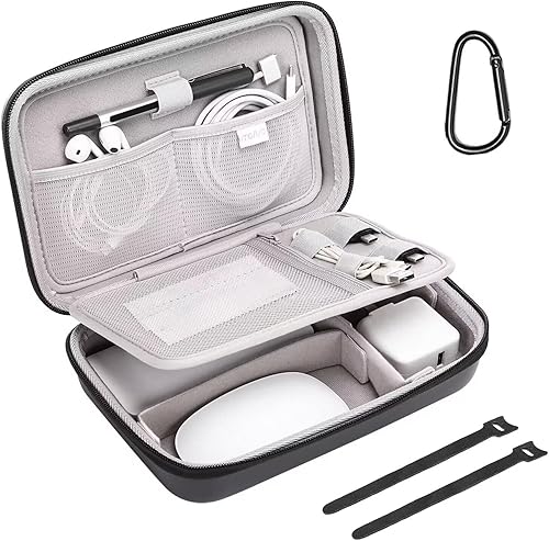 MOSISO Organizador electrónico de viaje compatible con adaptador de corriente MacBook compatible con mouse mágico y lápiz tarjeta SD disco flash USB