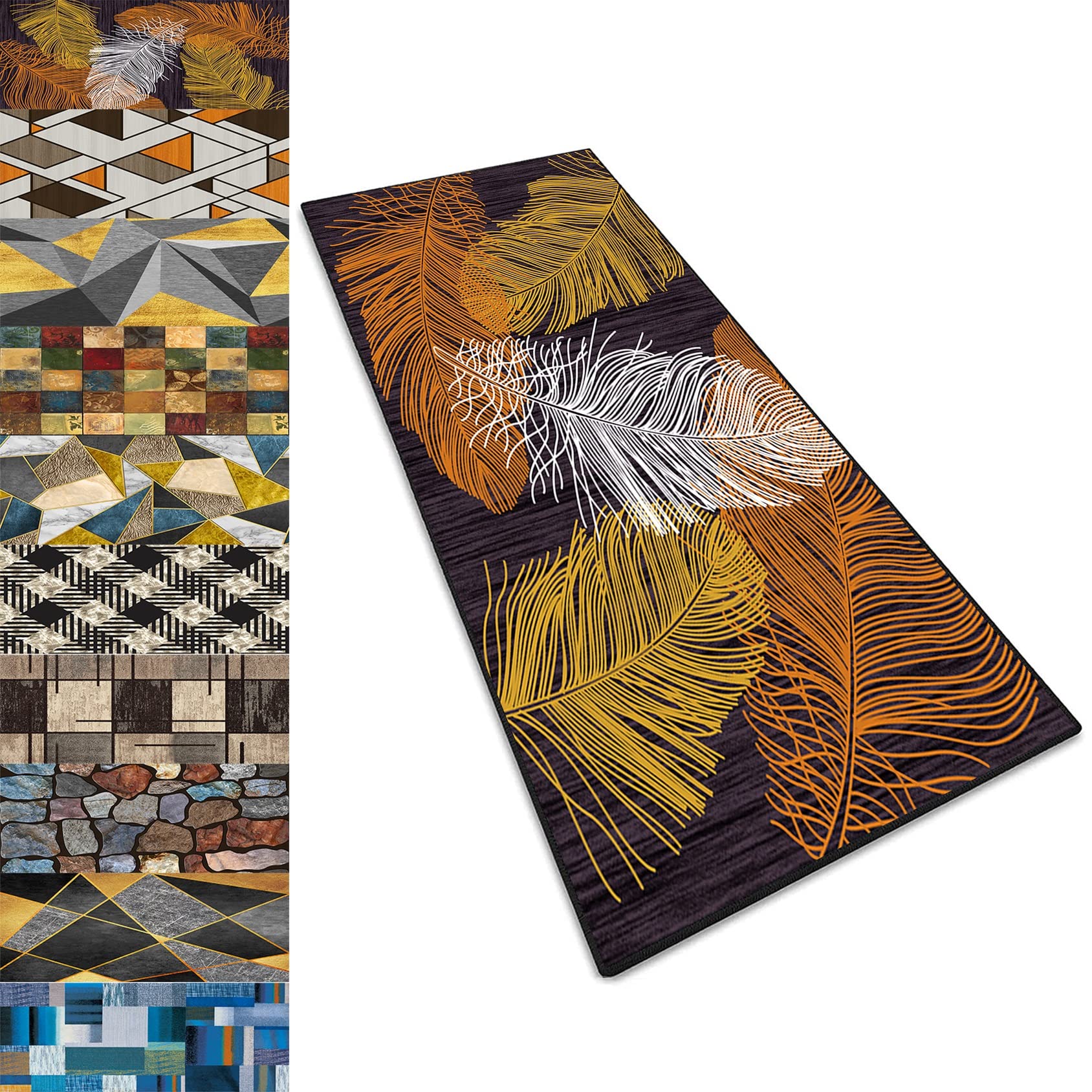 RYNS Antideslizante Alfombrilla 100x440cm PVC Impermeable y Resistente al Aceite Moderna Alfombra Cocina Mejor Calidad Diferentes Dimensiones para Entrada Sala de Dormitorio A