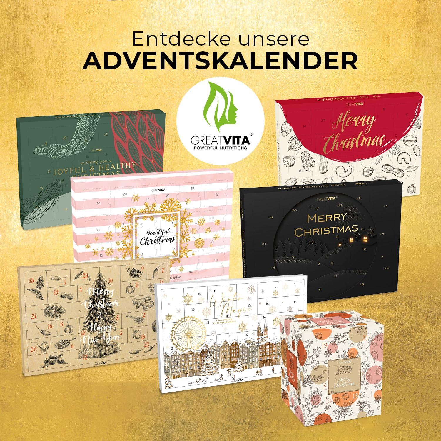 GreatVita Gewürz Adventskalender 2025 mit 24 hochwertigen Gewürzmischungen im Glas & Beileger | Weihnachtskalender für Genießer & Hobbyköche - Geschenkidee zur Adventszeit