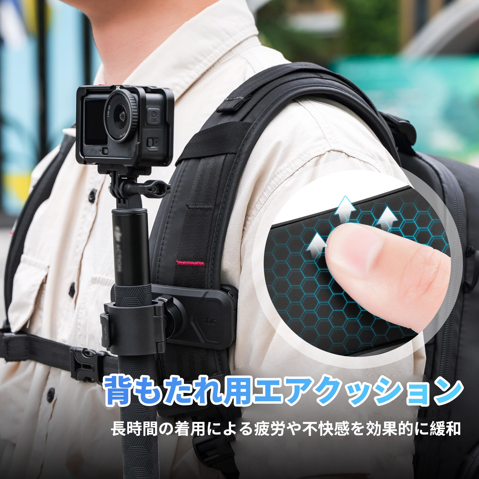 新品 自撮り棒用 バックパック クイックリリース クリップ Amazon | JJC 自撮り棒ホルダー バックパック ストラップマウント