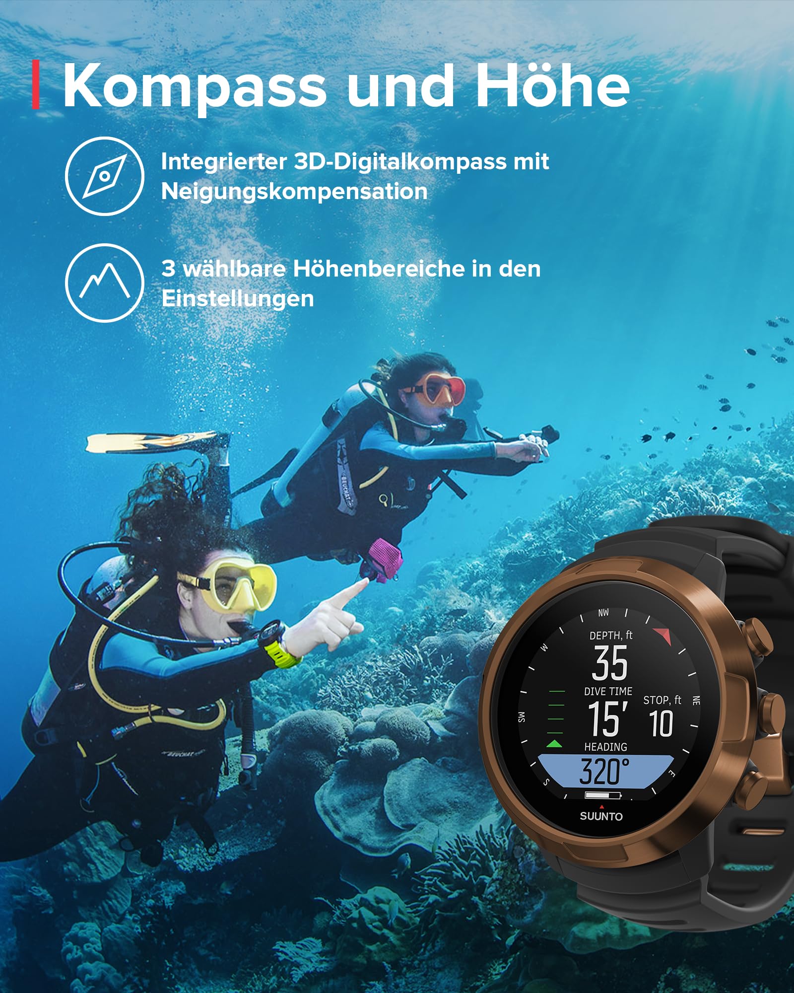 SUUNTO Dive D5 Tauchcomputer, Copper