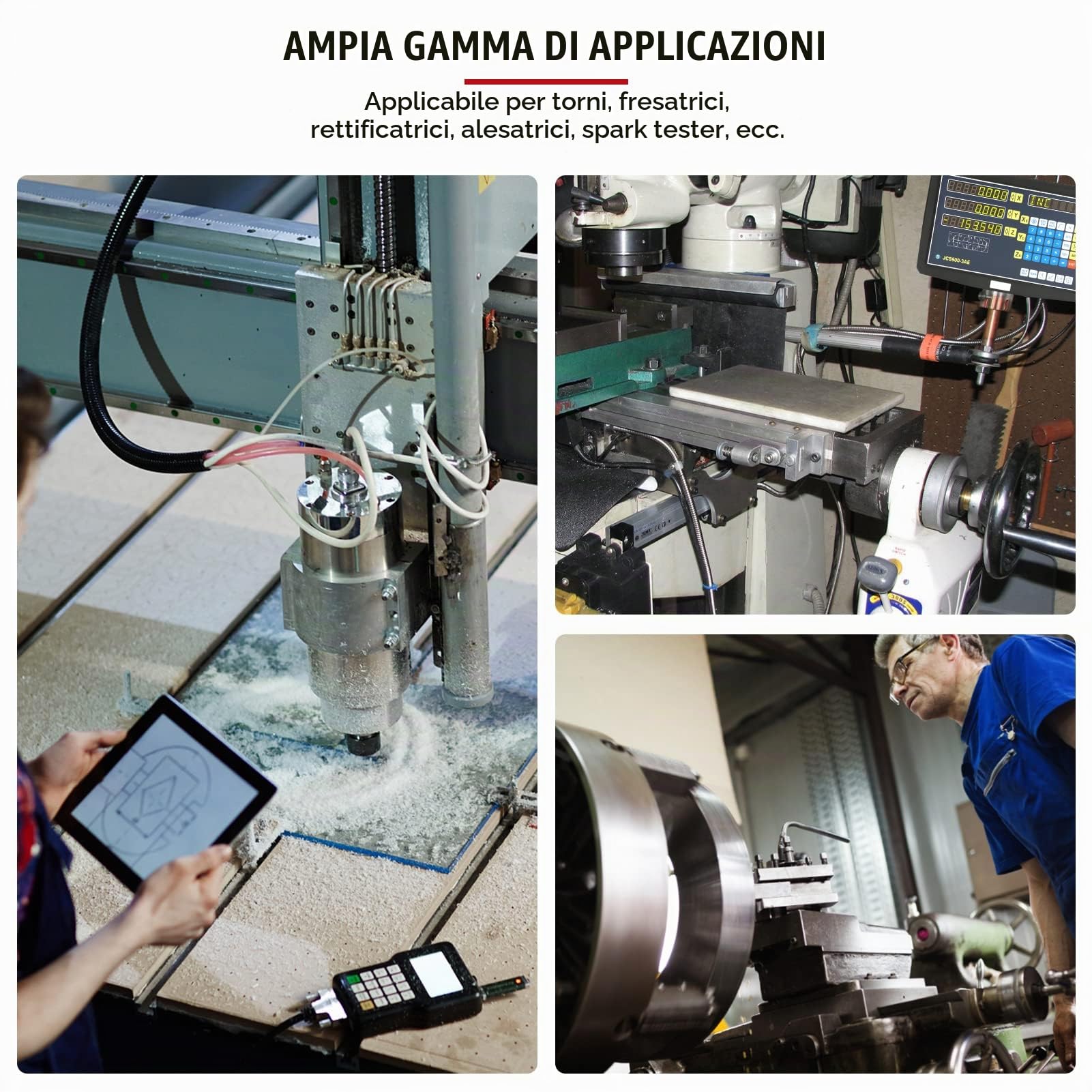 3 Axis 10 LCD Digital Readout Console, Sistema DRO per Torni, Fresatrici, Rettificatrici ed EDM, Misurazione Macchine Utensili per Automazione Industriale