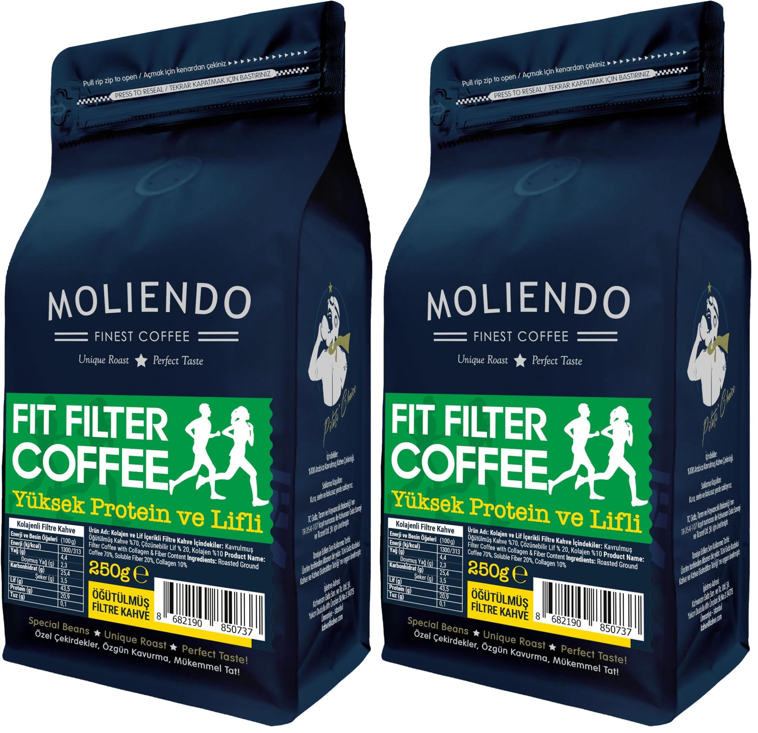 Moliendo Fit Filtre Öğütülmüş Kahve 250 g (2 paketi)