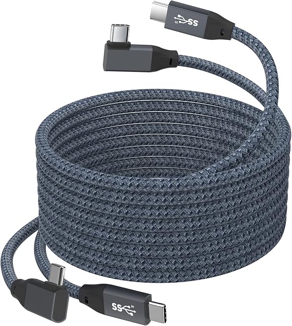 UseBean USB C to USB C Cable 100W 3M(2 Pack), Right Angle USB 3.2 Gen2x2 20Gbps Data Transfer&PD Fast Charging,4K60Hz Video Monitor Type-C Cord,for Thunderbolt 3/4,MacBook Mac,iPad Air/Pro/Mini,LG