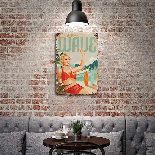 Miniatura 5 de Póster vintage de surf All It Took Was A Wave, impresión artística retro de oleoducto hawaiano, póster retro de surf de California, póster de surf