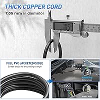 Vista 3 de MECMO Conector de extremo de remolque de 4 vías, cable recubierto de 10 pies, conector plano de 4 pines para enganche de remolque de lado