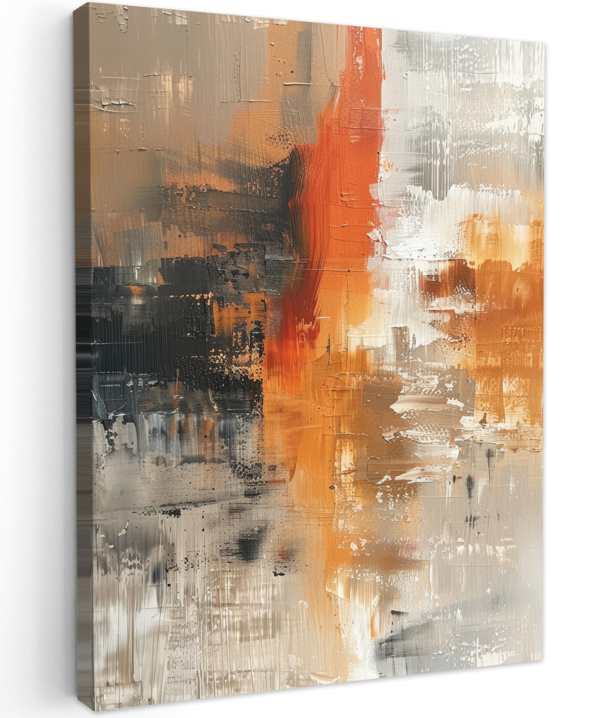 MuchoWow© Canvas Wall Art 12"x16" / 30x40 cm Decor Hanging Pictures for Living Room Canvus Artwork Deco Walls Modern art - Abstract - Gold - Grey — image 1