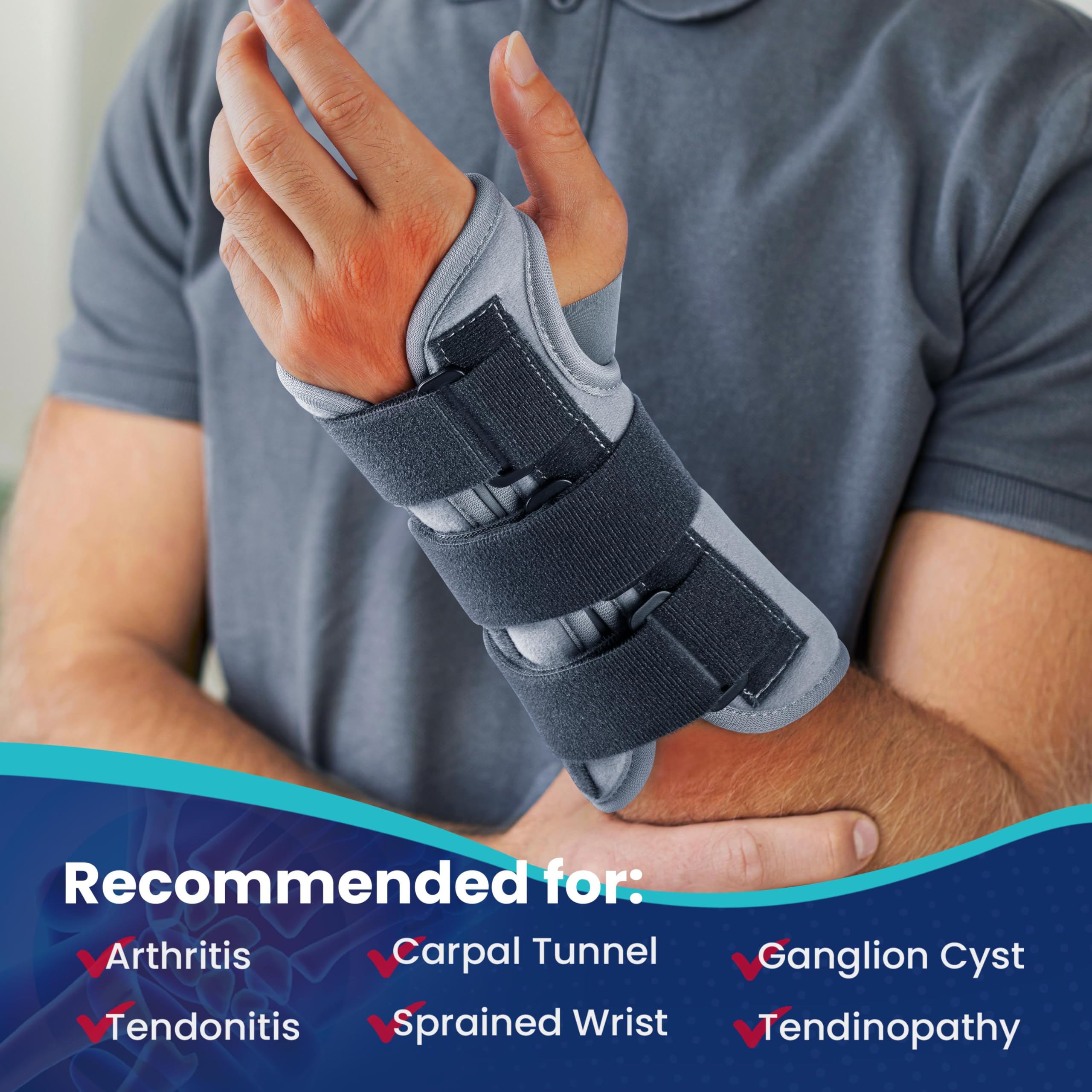 Snapklik.com : 2 Pack Carpal Tunnel Wrist Brace Night Support, Night ...