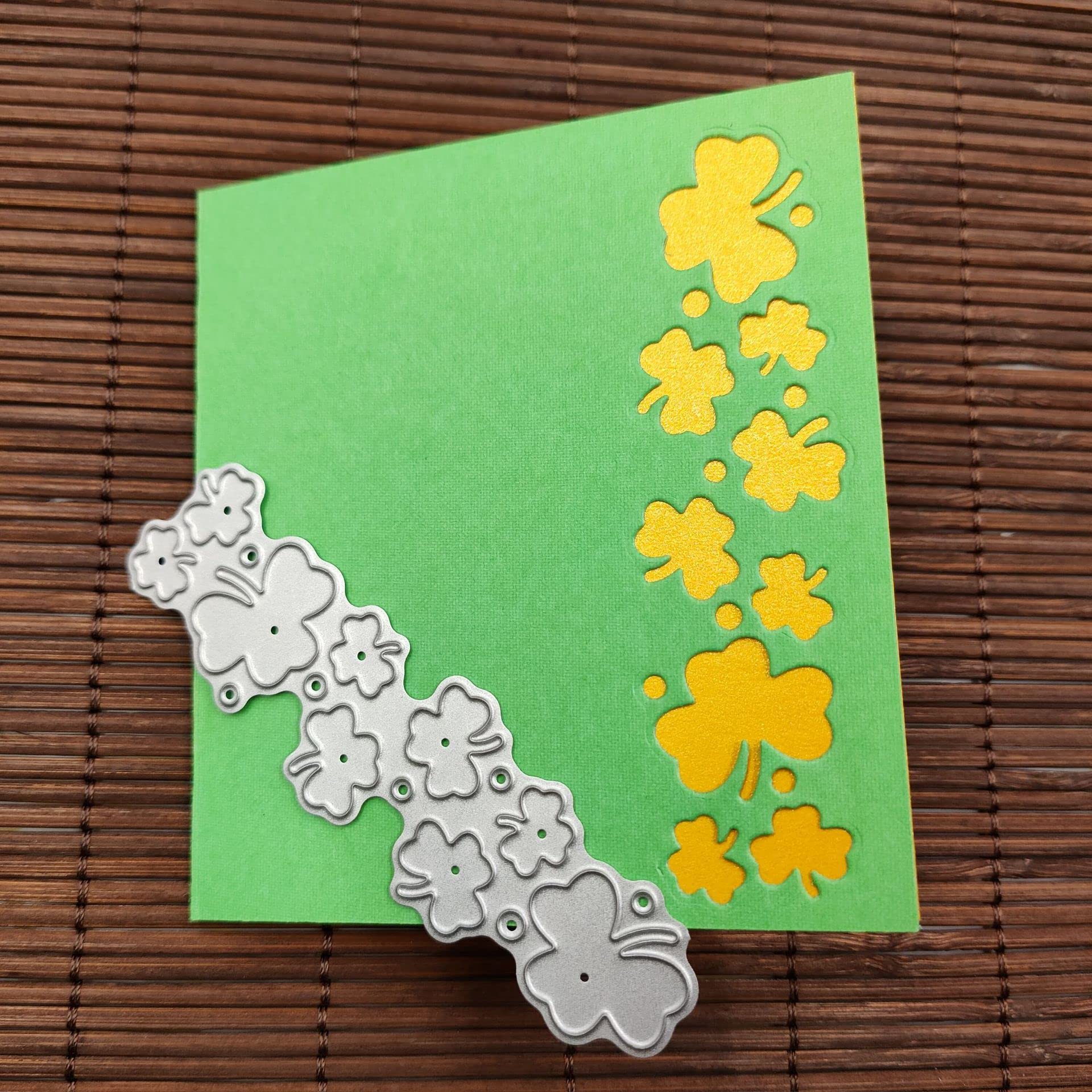 2Pcs Shamrock Metal Cutting Dies - Clover Embossing Stencils For Card Making & Scrapbooking