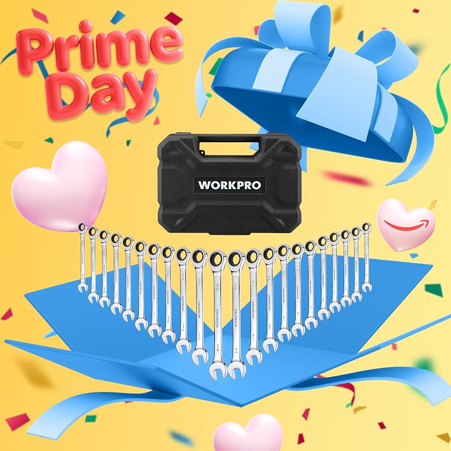 WORKPRO 22-Piece Ratcheting Combination Wrench Set, 72 Teeth