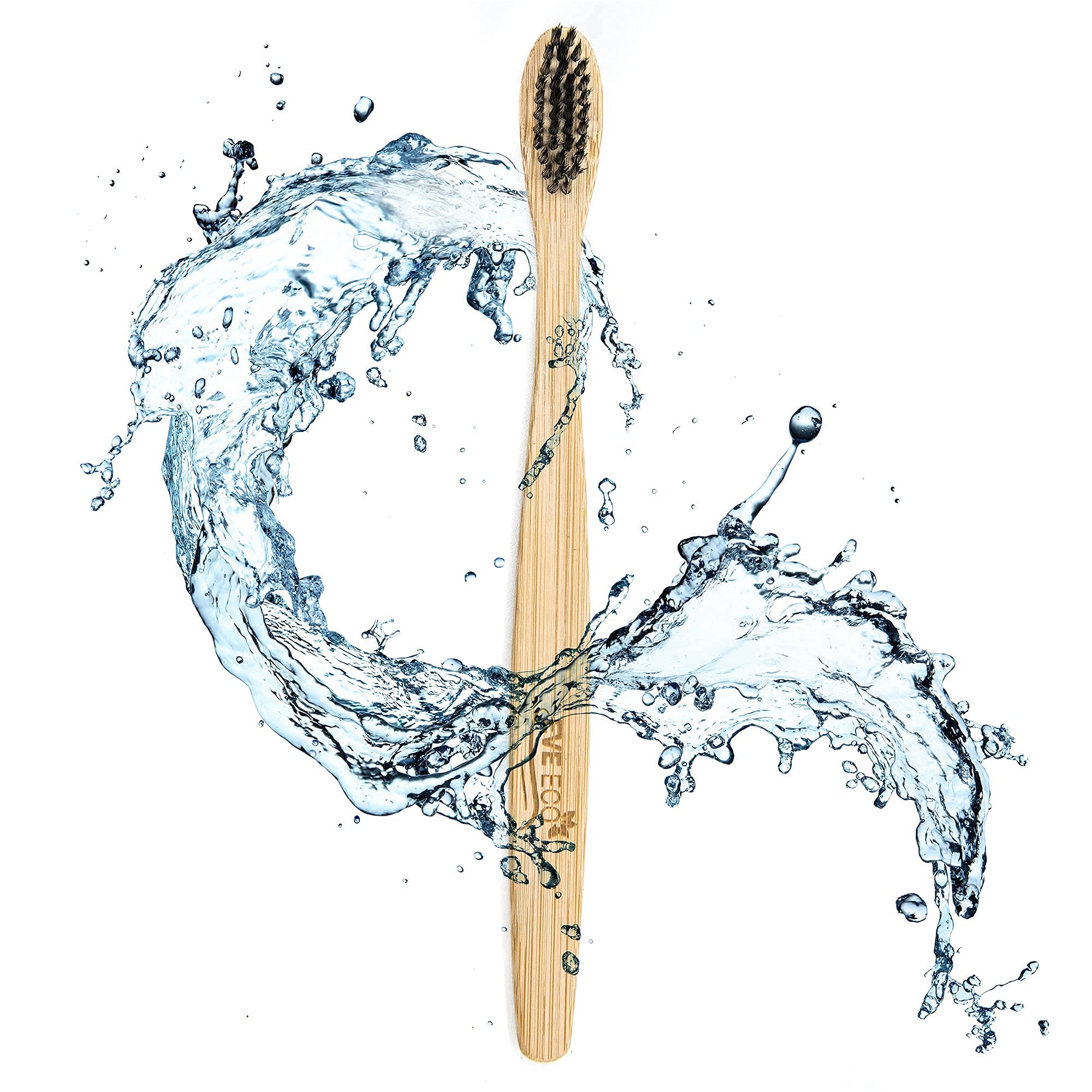 I Spazzolino da denti in bambù con setole morbide per gengive sensibili, I Carbone I Vegan I Natural Wood I BPA Fee I riciclabile I compostabile, biodegradabile | Ecologico