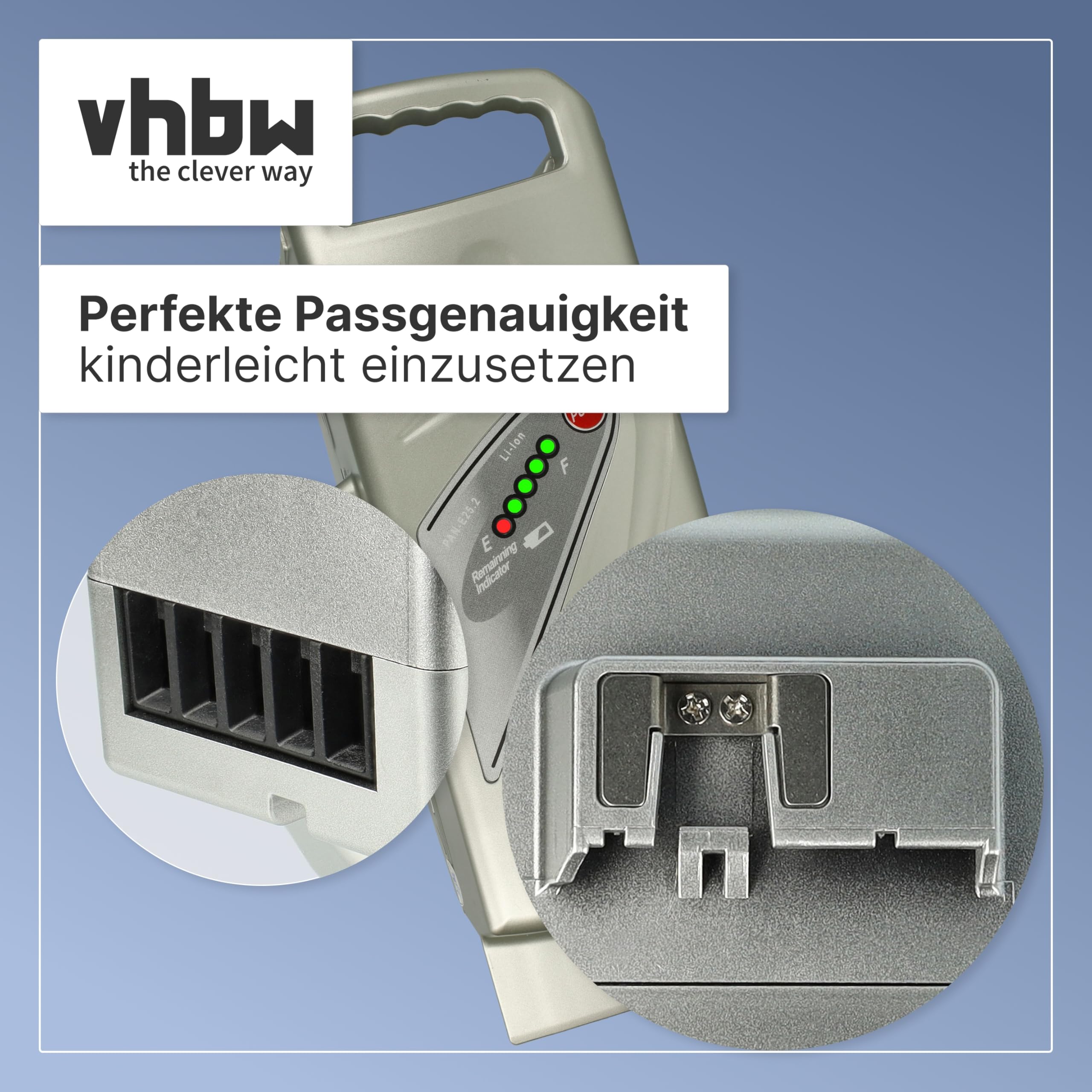 vhbw Zamiennik akumulatora do NKY265B2, NKY266B02, NKY266B2, NKY267B02, NKY267B2, NKY269B02 do roweru elektrycznego (13,2 Ah, 25,2 V, litowo-jonowy), szary