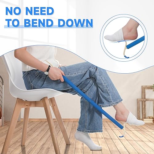 Miniatura 5 de Fanwer Cuerno de zapato extra largo, bastón de vestir, removedor de calcetines, mango largo para personas mayores discapacitadas, cirugía de cadera