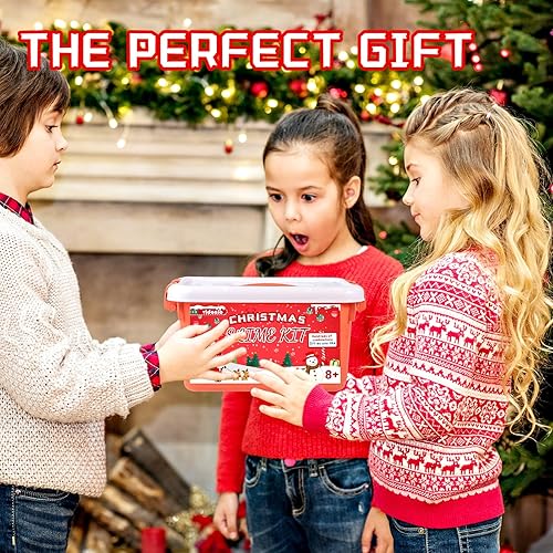 Miniatura 4 de Kit de 48 piezas de slime de mantequilla de 3 libras para niños, kit de fabricación de slime de Navidad para niñas y niños con cristal, arcilla y