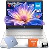 HP Laptop de 14 para estudiantes y uso en el hogar, procesador Intel N150, 16GB RAM | 128GB UFS+256GB MSD, pantalla HD de 14", Wi-Fi 6, Microsoft 365 de 1 año, tecla Copilot AI, ligera, azul cielo, con mouse 1