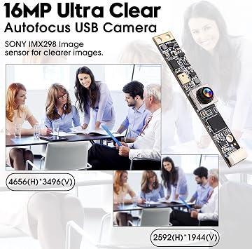 16mp Wide Angle Autofocus USB Camera Module with Microphone for Computer