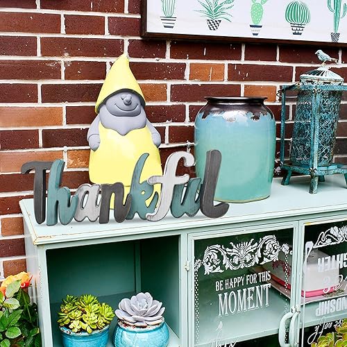 Miniatura 6 de Letrero de madera con texto en inglés "Thankful" para decoración del hogar, letrero de pared de madera rústica para colgar en la pared, letrero de