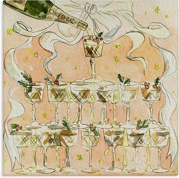 Stupell Industries Champagne Holiday Cocktail, 30 x 30 Inch Canvas Wall Art | Stupell Industries By Melissa Wang Ready to hang Elegant kitchen or dining room accent Made in USA