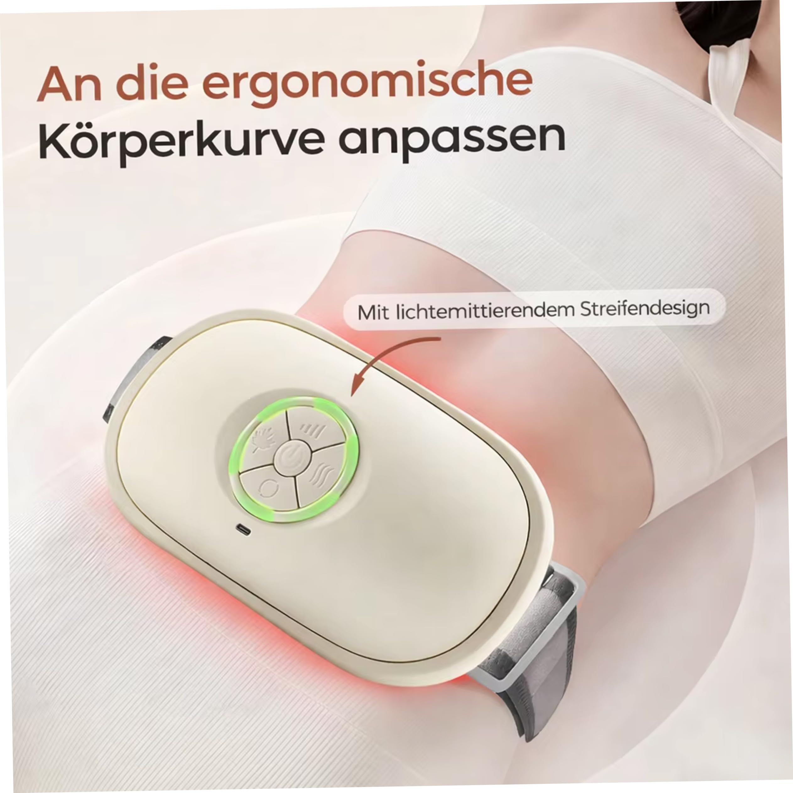 Massaggiatore addominale Massaggiatore per stomaco 3 in 1 con cintura regolabile, Beige
