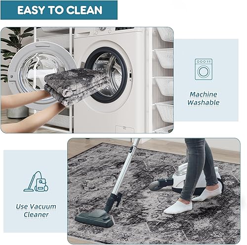 Miniatura 5 de Dripex - Tapete de pasillo tribal lavable de 2 x 5 pies, antideslizante, no desprende pelusa, resistente a las manchas, para cocina, lavandería,