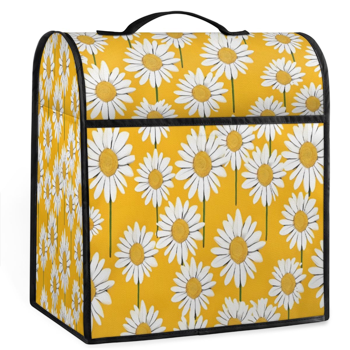 Coffee Maker Cover Cute Daisy Yellow Kitchen Appliance Covers Small Appliance Covers Blender Cover Juicer Cover Dust Covers for Kitchen Appliances with Top Handle and Pockets,Washable,B488
