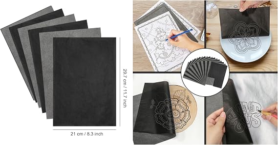 ARTME Transfer Paper A4, 50 Sheets Graphite Carbon Transfer Not Erasable