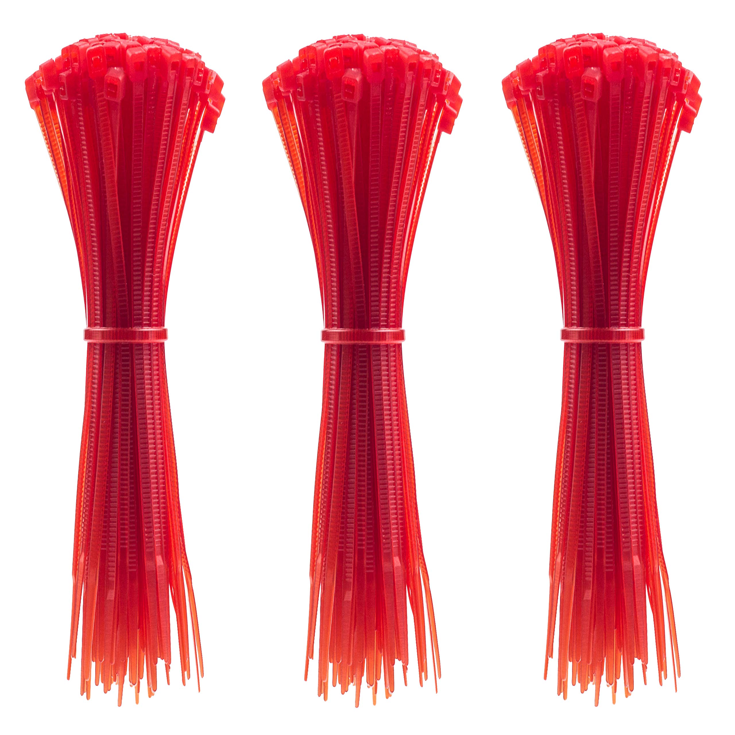 4 Inch Zip Ties, 300pcs Nylon Cable Ties RED