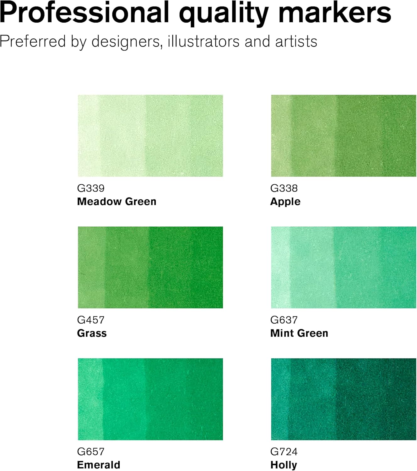 Winsor & Newton ProMarker Set, 6 Count, Green Tones - Image 3