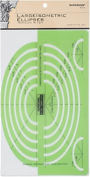 Large Isometric Ellipses Template, 1 Each R124