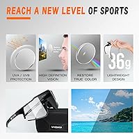 Vista 3 de Photochromic Sports Sunglasses XL for Men Women, TR90 Frame Cycling Glasses for Baseball, Running, Hiking