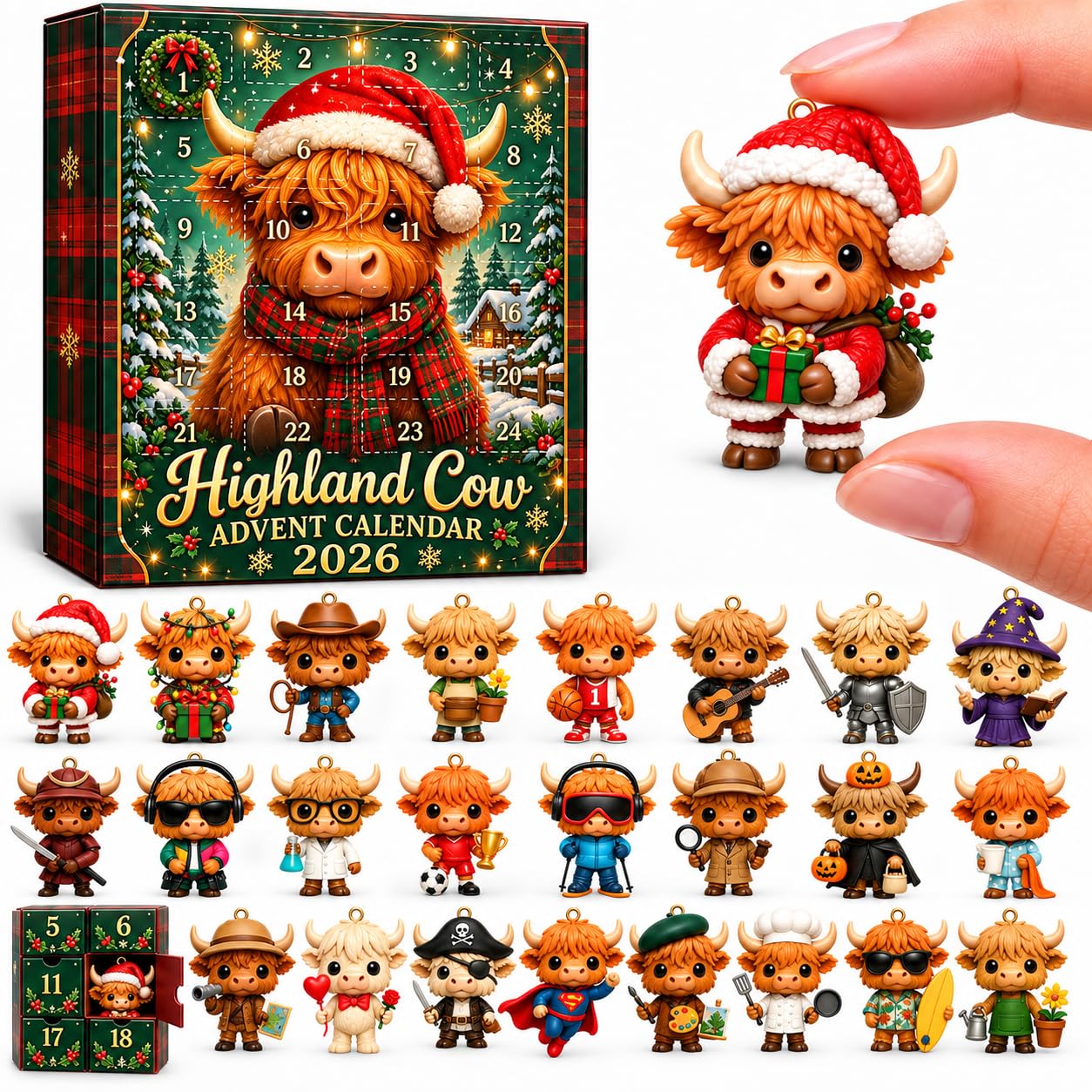 24 Days of 3D Highland Cow Magic Advent Calendar 2026 Christmas (# 04) — image 1