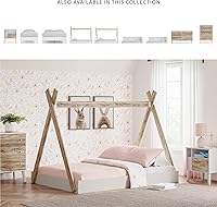 Vista 6 de Signature Design by Ashley Piperton - Cómoda de 6 cajones, color blanco y marrón claro Natural/ blanco