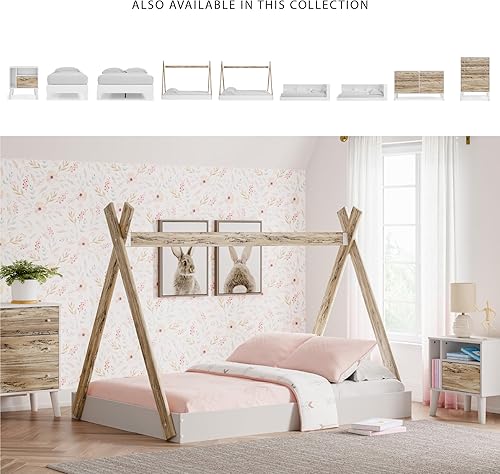 Miniatura 6 de Signature Design by Ashley Piperton - Cómoda de 6 cajones, color blanco y marrón claro Natural/