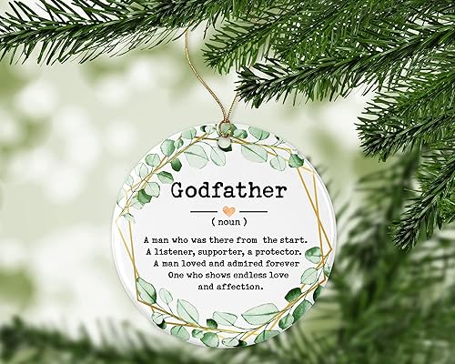 Miniatura 4 de WolfeDesignPDD Adorno de sustantivo padrino, adorno de Navidad para padrino, regalos de padrino, definición de padrino, recuerdo impreso en ambos