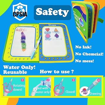 Water Doodle Mat Book: A Magical Early Childhood Education Toy that is Perfect for Travel and Makes a Great Gift for Kids.