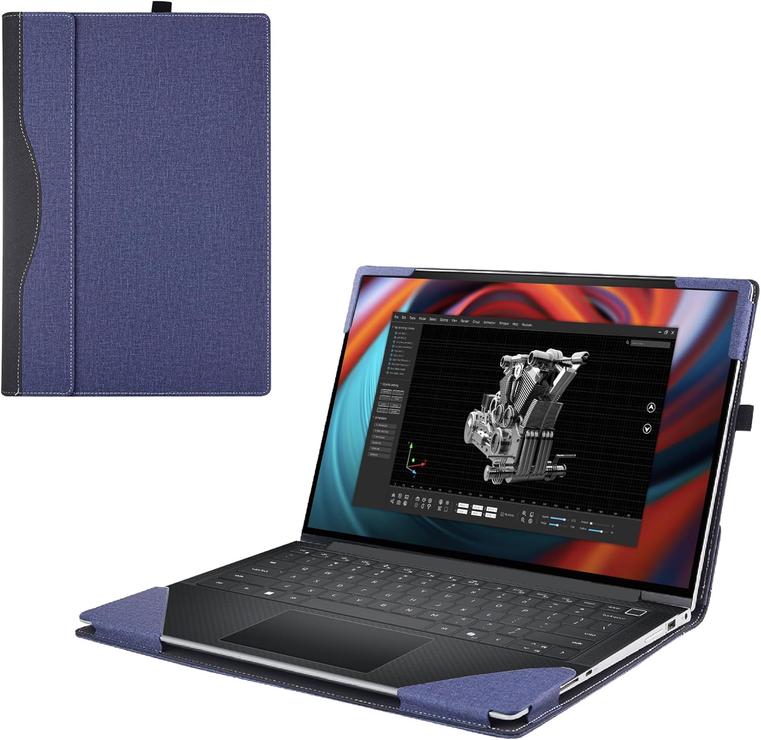 Laptop Cover Case for Dell Precision 5490/5480 /5470 14inch [NOT Working with Other Dell Models] .2-in-1 PU Leather Detachable Notebook Sleeve (Blue)