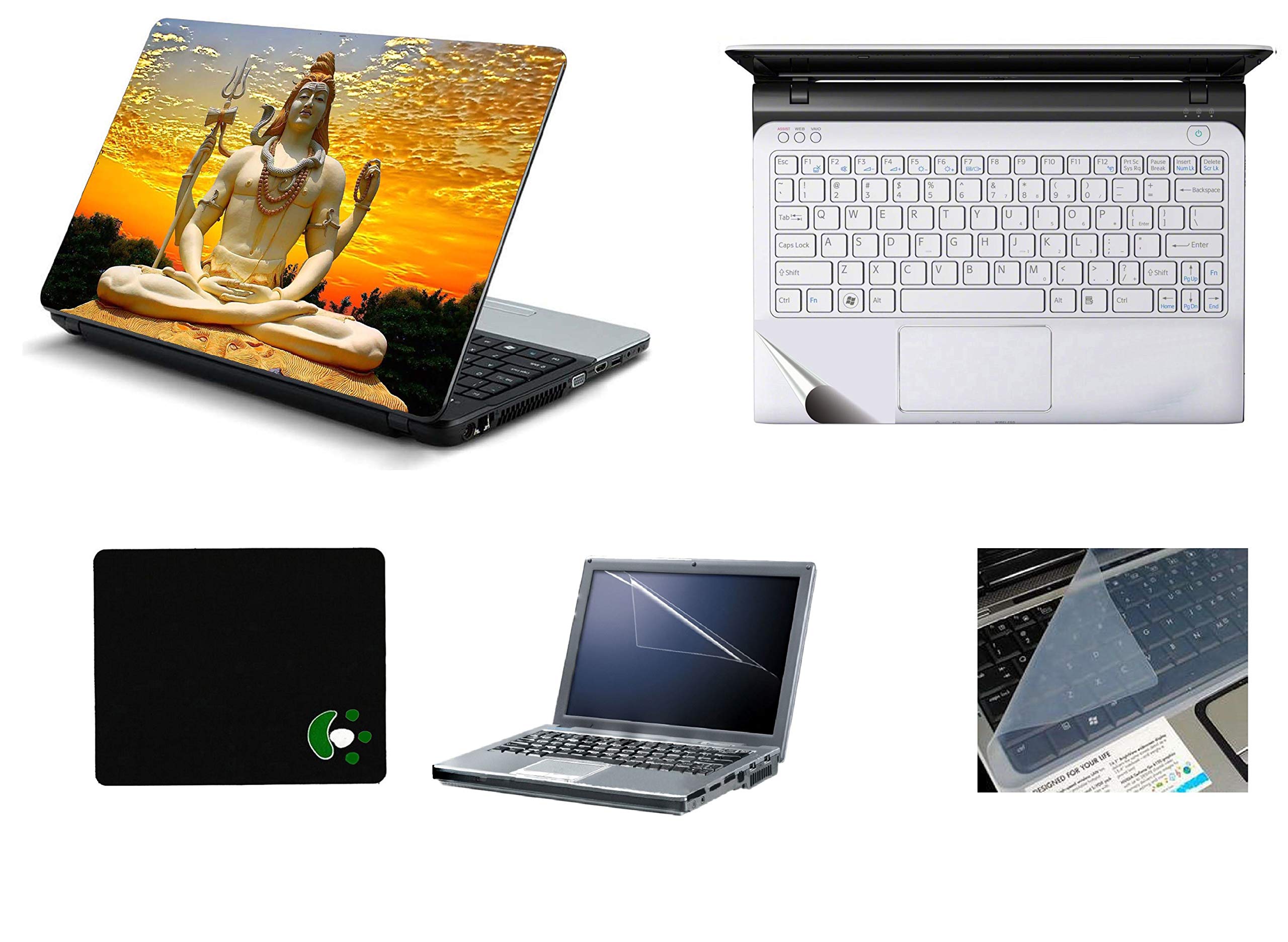 StickerKing 5in1 Laptop Accessories Combo Kit 15.6 Inch Shivji at Sunset Laptop Skins Stickers, Screen Guard, Key Guard, Mouse Pad and Palmrest Skin for HP-DELL-Lenovo-Asus-Acer Laptops || Notebooks (B09HNST1TD) Amazon Price History, Amazon Price Tracker