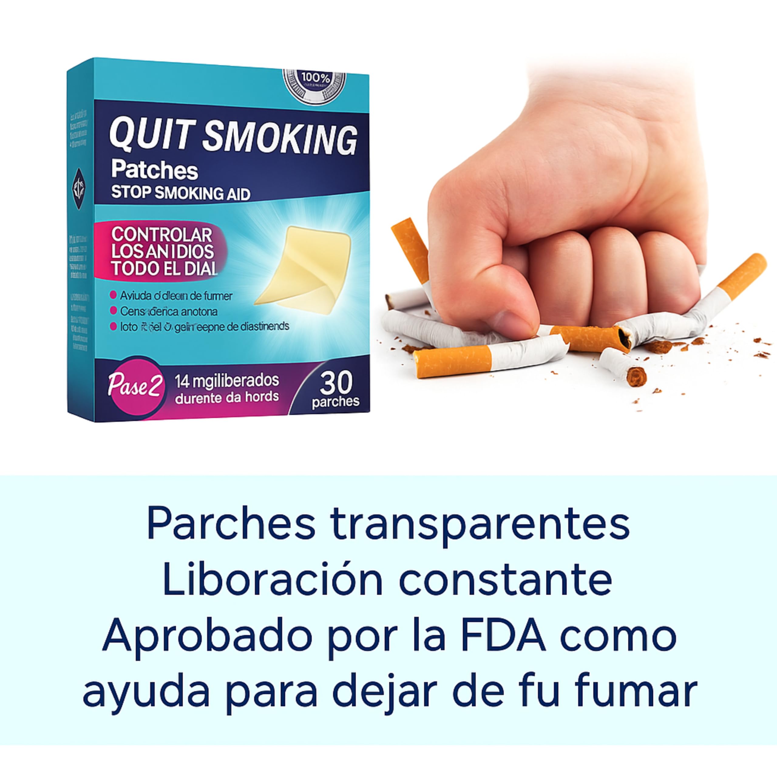 BAYON Parches para Dejar de Fumar Pack Paso 1 y 2 (21 mg + 14 mg) – Tratamiento Antitabaco con Reducción Gradual de Nicotina – Controla Ansiedad y Dependencia – 60 Parches 24h